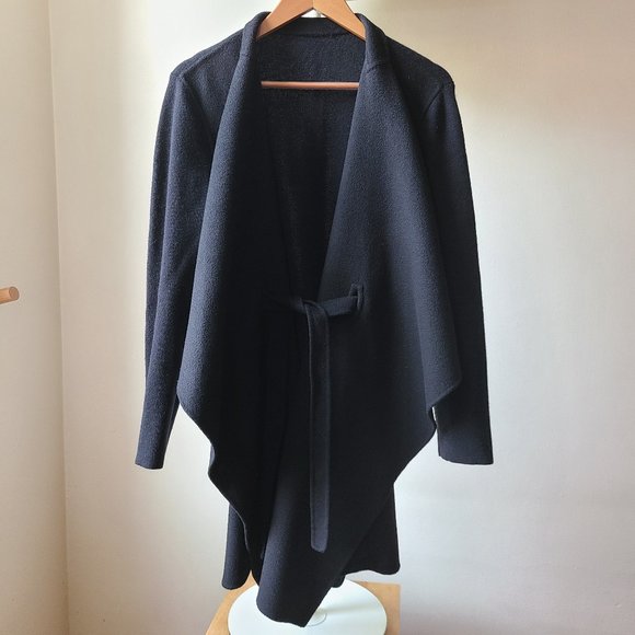 100% Cashmere Coat Saks 5th Ave Black - sz Med - Picture 3 of 16